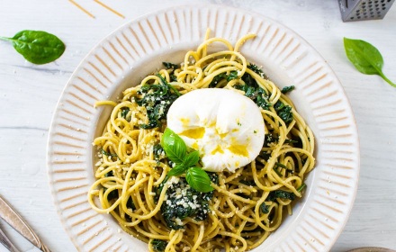 Spaghetti ze szpinakiem